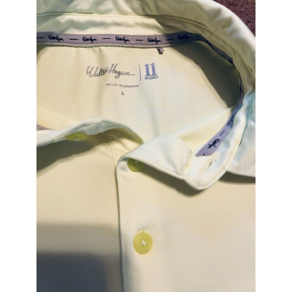 Walter Hagen Men's Performance 11 Neon Yellow Polo Mens Size‎ L - Picture 5 of 5